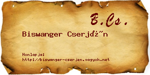 Biswanger Cserjén névjegykártya
